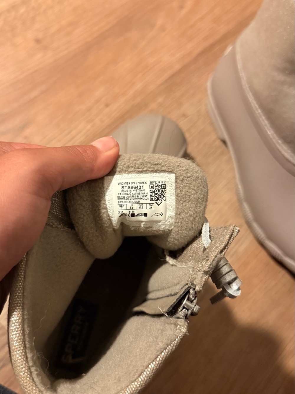 Sperry Short Lace-Up Boots in Taupe - Picture 5 of 5